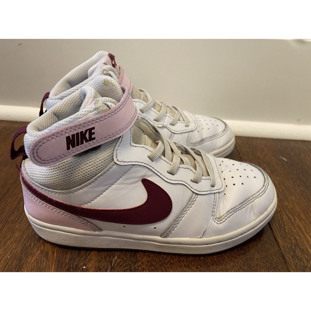 Nike Court Bourogh Mid Rise Child Size 2 in Pink White Maroon